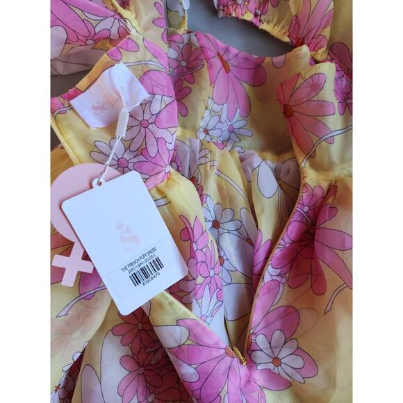 NWT Selkie French Puff Floral Midi Dress Size Small The Goldie #2C501 - Picture 8 of 13